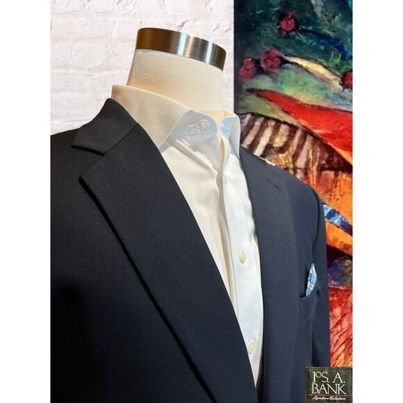New Jos A Bank Signature 46R Navy Blue SuperFine Suit Jacket Blazer Separate - Picture 4 of 15